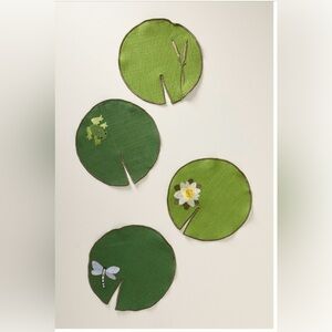 Anthropologie Lilypad floating cocktail napkins set of 4